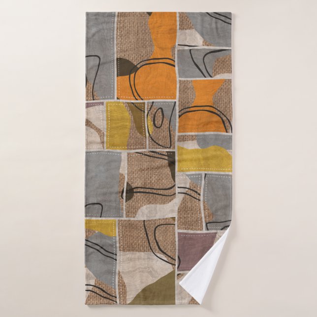 Collage de patchwork, motif de mixage de courtepoi (Serviette de bain)
