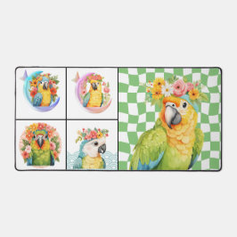 Collage de perroquets tropicaux sur mesure Bureau