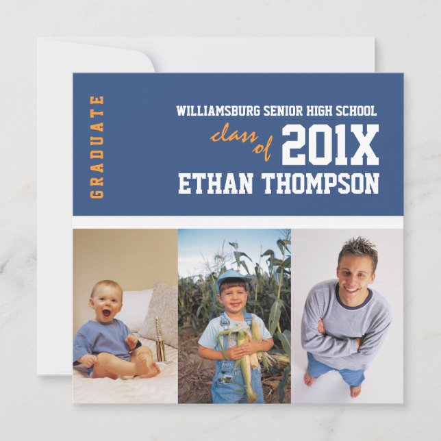 Collage de photo du faire-part 3 d'obtention du (Devant)