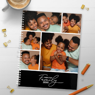 Collage de photos de famille avec calligraphie élé
