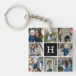 Collage de photos de famille et monogramme