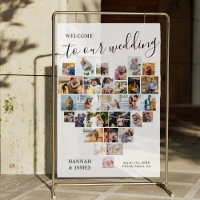 Collage de photos du coeur 29 Pic Mariage blanc Bi
