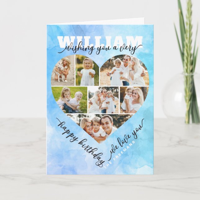 Collage de photos du coeur Carte d'anniversaire -  (Devant)