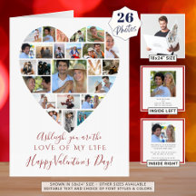 Collage de photos du coeur Valentines Jour Texte p