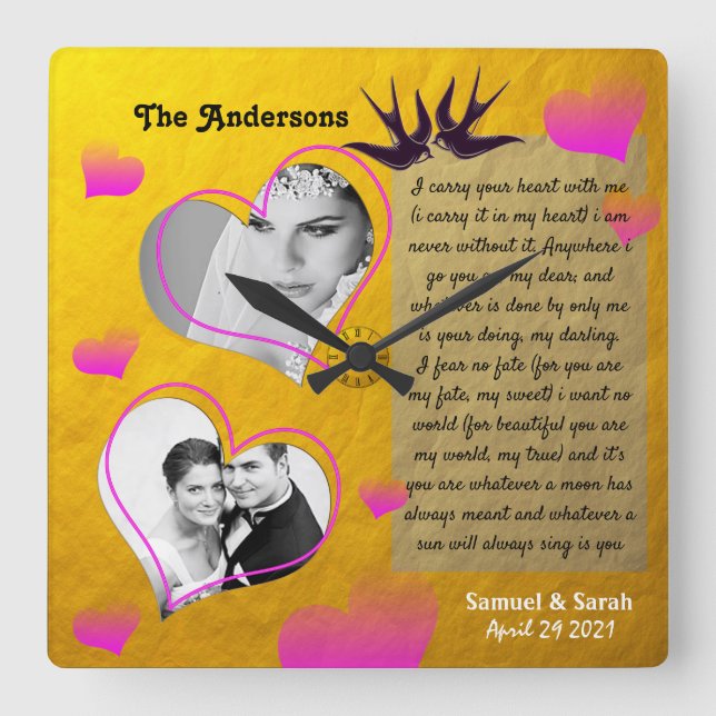 Collage de photos personnalisé Horloge Noces d'Or (Recto)