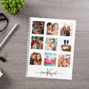 Collage de photos personnalisé monogramme blanc 20