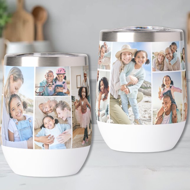 Collage de photos simple image (Photo Collage Simple Picture Thermal Wine Tumbler )