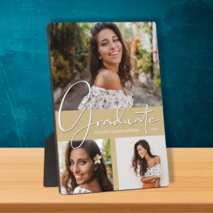 Collage de photos sur la plaque d'or légère