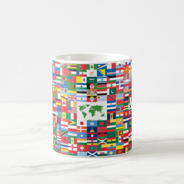 Collage der Landesflaggen von der ganzen Welt Kaffeetasse (Mittel)
