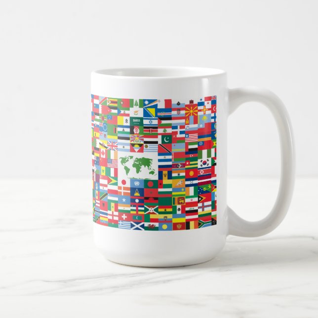 Collage der Landesflaggen von der ganzen Welt Kaffeetasse (Rechts)