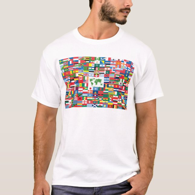 Collage der Landesflaggen von der ganzen Welt T-Shirt (Vorderseite)