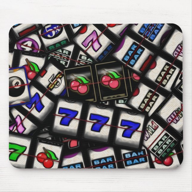 Collage der Spielautomat-Spulen Mousepad (Vorne)