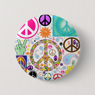 Collage des Friedens Button
