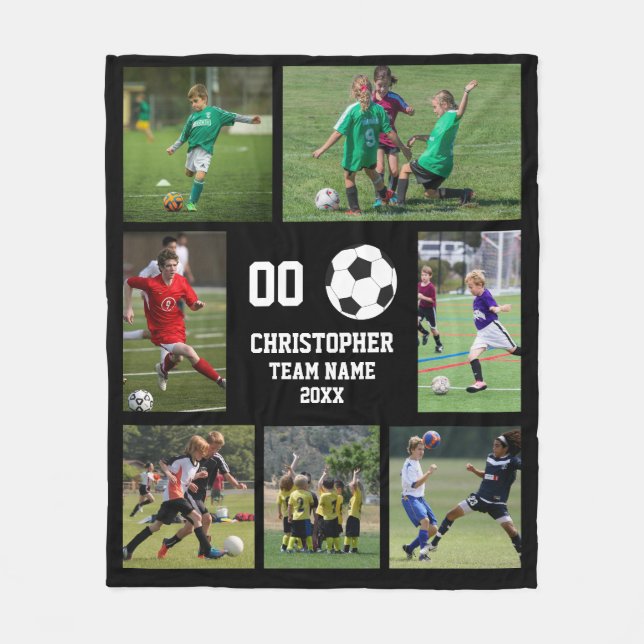Collage des FußballFotos Fleecedecke (Vorderseite)