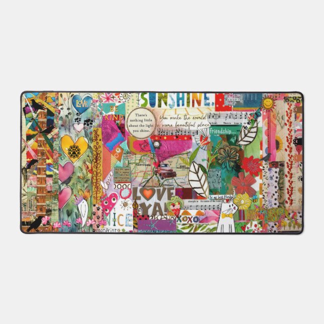 Collage Desk Mat für Mixed Media Pop Schreibtischunterlage (Vorderseite)