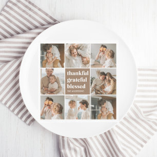 Collage Family Foto Dankbar, gesegnet Serviette