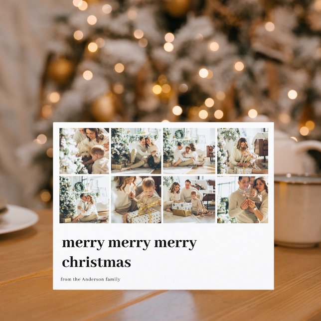 Collage Family Foto | Frohe Weihnachten Postkarte (Von Creator hochgeladen)