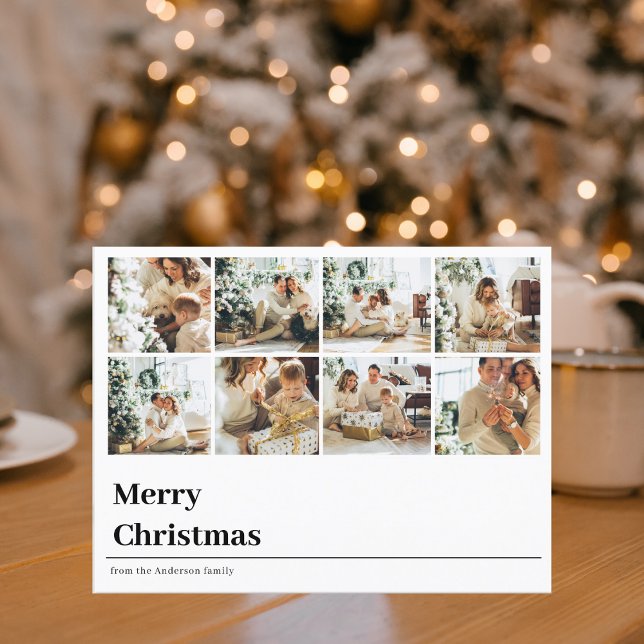 Collage Family Foto | Frohe Weihnachten Postkarte (Von Creator hochgeladen)