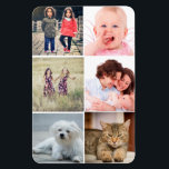 Collage Family Fotos Magnet<br><div class="desc">Familiäre Fotos Collage aus sechs quadratischen Fotos. Ersetzen Sie die Vorlage einfach mit Ihren eigenen unvergesslichen Fotos. Gute Fotos von Familie,  Haustieren und Freunden machen sich an Weihnachten,  Zuhause-Erwärmung,  Jubiläen oder Souvenirgeschenke für Oma elegant.</div>