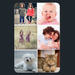Collage Family Fotos Magnet<br><div class="desc">Familiäre Fotos Collage aus sechs quadratischen Fotos. Ersetzen Sie die Vorlage einfach mit Ihren eigenen unvergesslichen Fotos. Gute Fotos von Familie,  Haustieren und Freunden machen sich an Weihnachten,  Zuhause-Erwärmung,  Jubiläen oder Souvenirgeschenke für Oma elegant.</div>