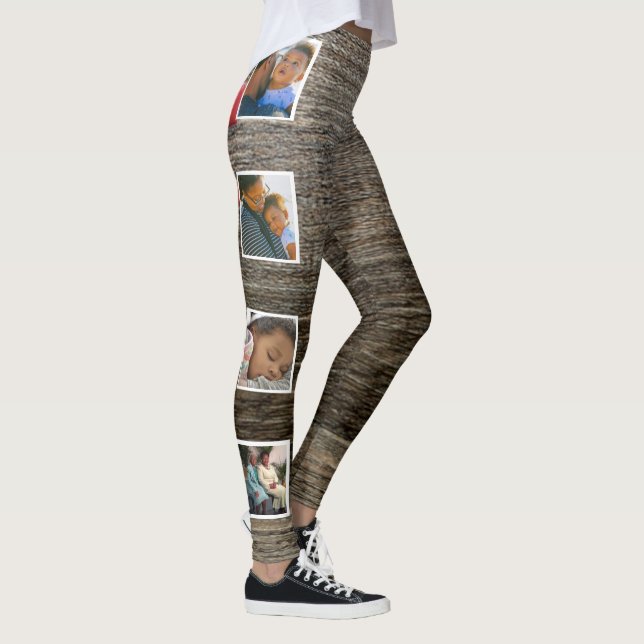 Collage Family Fotos Maus hinzufügen Fotos Rustika Leggings (Rechts)