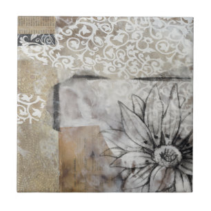 Collage Fleur II Fliese