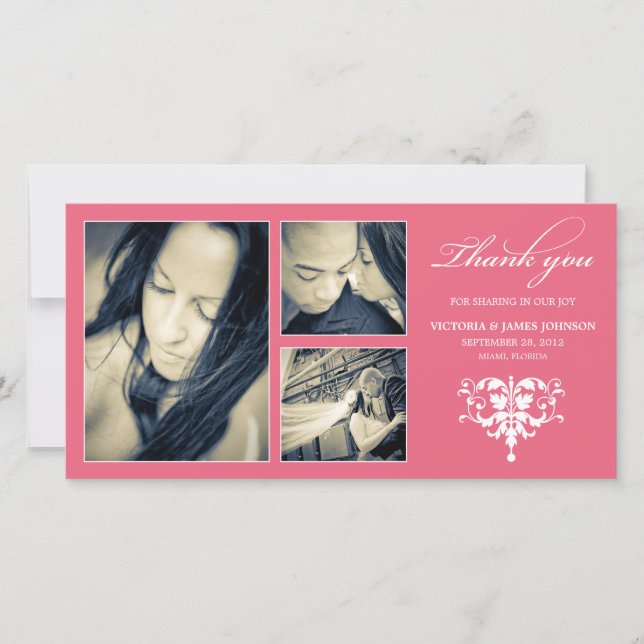 COLLAGE FORMEL ROSE | CARTE DE REMERCIEMENTS maria (Devant)