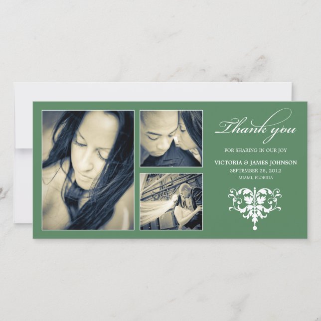 COLLAGE FORMEL VERT | CARTE DE REMERCIEMENTS maria (Devant)