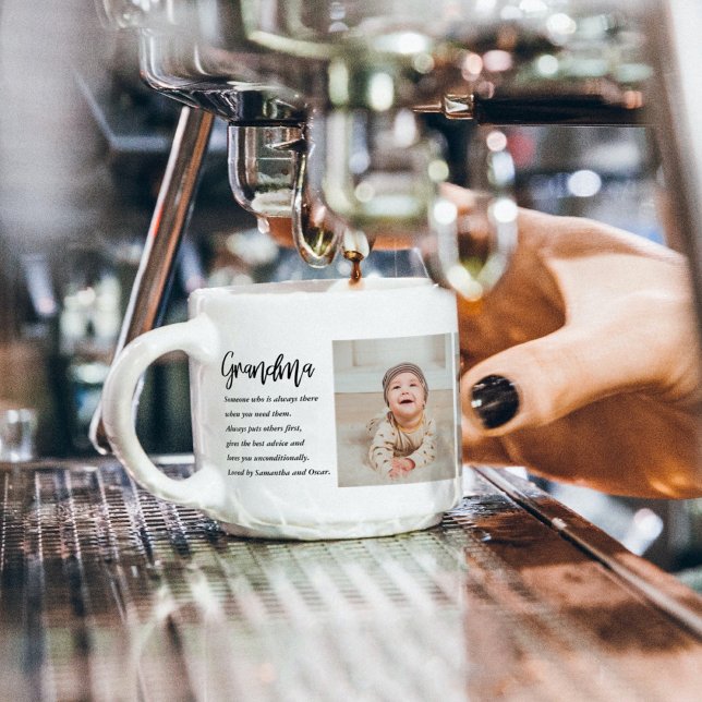 Collage Foto & Beste Oma je Bestes Schönheitsgesch Espressotasse (Von Creator hochgeladen)