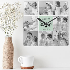 Collage Foto Beste Opa je Pastete Minze Geschenk Quadratische Wanduhr