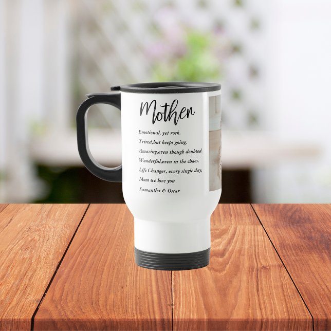 Collage Foto & Bestes Mutterquote Schönes Geschenk Reisebecher (Von Creator hochgeladen)