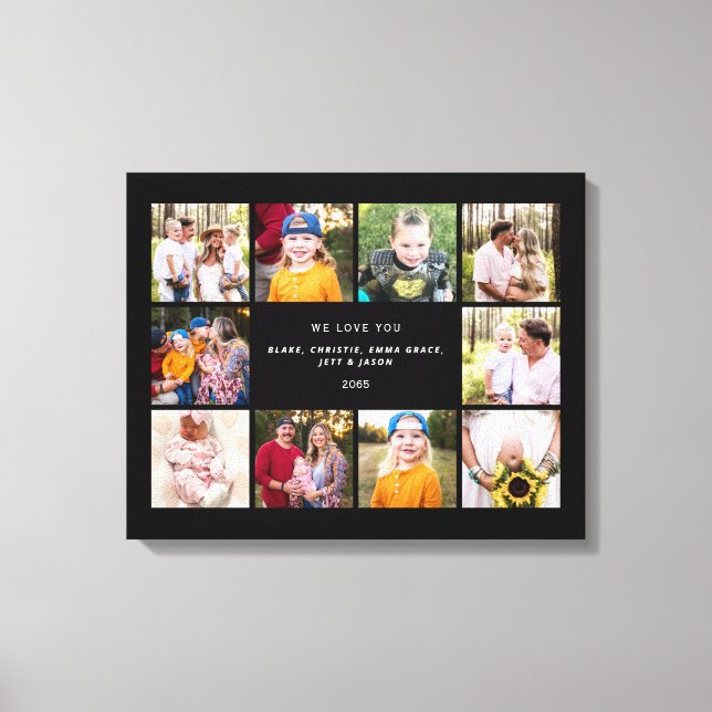 Collage Foto Black We Liebe Sie Canvas Print Leinwanddruck (Vorderseite)