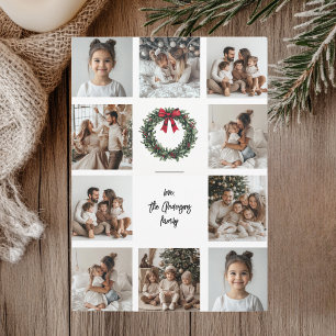 Collage Foto Frohe Weihnachtskarte   Familienname Einladung