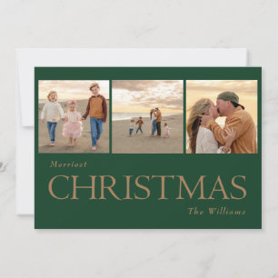 Collage Foto Gold Text Weihnachtskarte Feiertagskarte