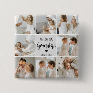 Collage Foto Grau Wir Liebe Sie Oma Bestes Geschen Button