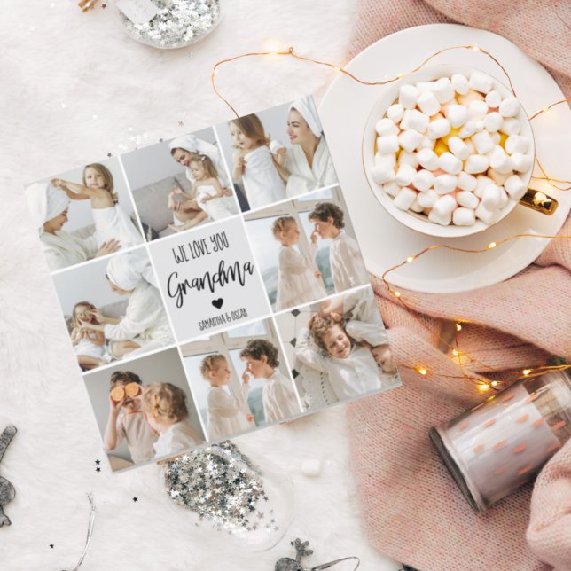 Collage Foto Grau Wir Liebe Sie Oma Bestes Geschen Magnetkarte (Von Creator hochgeladen)