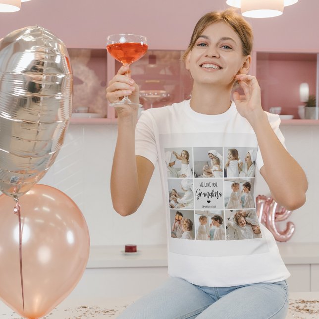 Collage Foto Grau Wir Liebe Sie Oma Bestes Geschen T-Shirt (Von Creator hochgeladen)