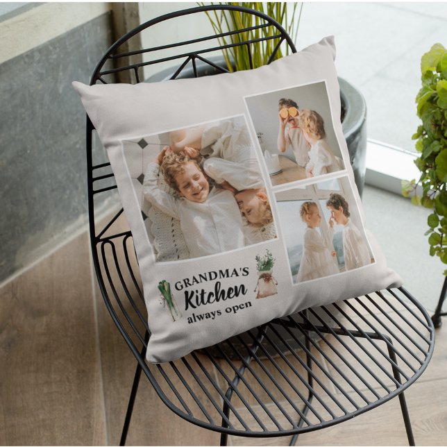Collage Foto & Großküche ist immer geöffnet Kissen (Von Creator hochgeladen)