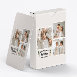 Collage Foto & Großküche ist immer geöffnet Spielkarten