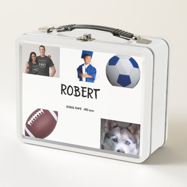 COLLAGE Foto Lunchbox BLACK BLUE zum Anpassen (Vorderseite)