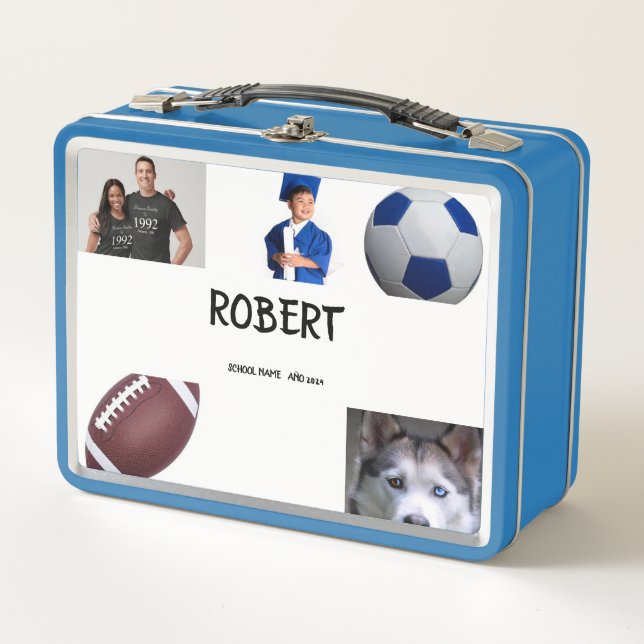 COLLAGE Foto Lunchbox BLAU SKY So anpassen (Vorderseite)