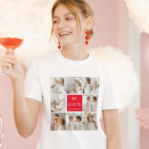 Collage Foto Mama Red Wir Liebe Sie beste Mutter G T-Shirt