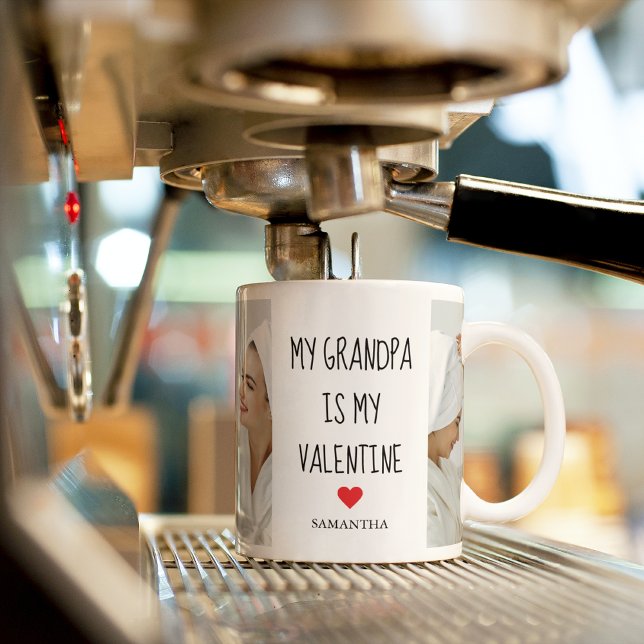 Collage Foto | Mein Opa ist mein Valentingeschenk Kaffeetasse (Von Creator hochgeladen)