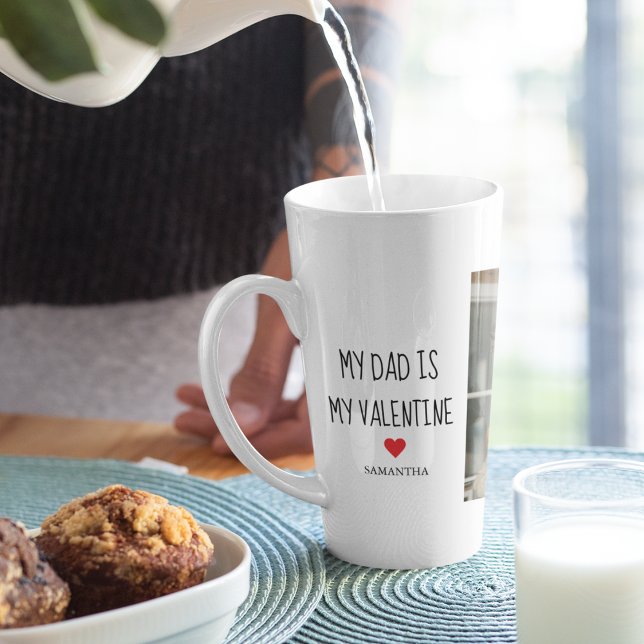 Collage Foto | Mein Vater ist mein Valentingeschen Milchtasse (Von Creator hochgeladen)