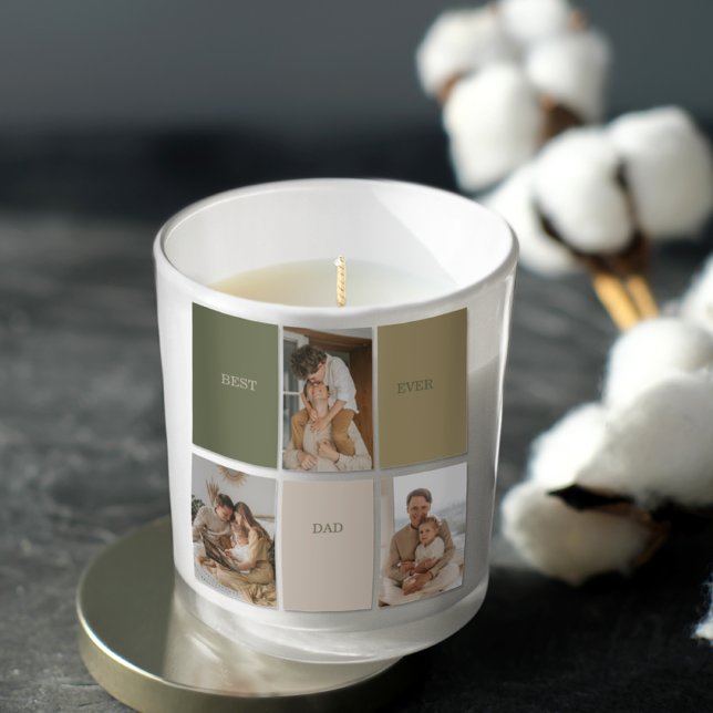 Collage Foto Modernes Bestes Vater je Geschenk Quadratischer Aufkleber (Von Creator hochgeladen)