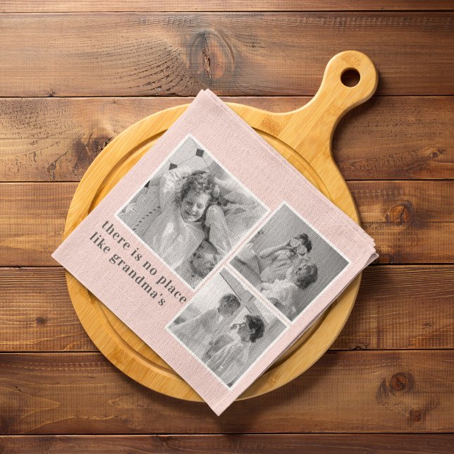 Collage Foto Pastell Pink Bestes Grandma Geschenk Geschirrtuch (Von Creator hochgeladen)