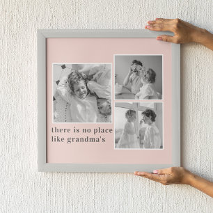 Collage Foto Pastell Pink Bestes Grandma Geschenk Poster