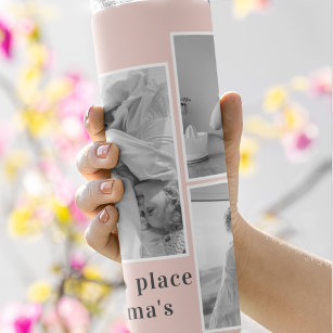 Collage Foto Pastell Pink Bestes Grandma Geschenk Thermosbecher