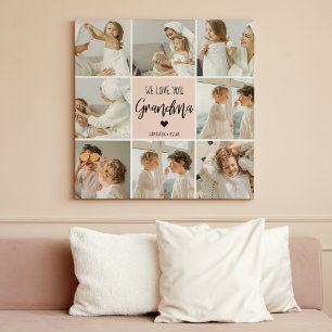 Collage Foto Pink Wir Liebe Sie Oma Bestes Geschen Leinwanddruck