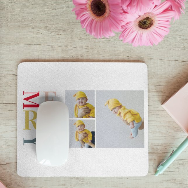 Collage Foto und farbenfroh fröhlich | Happy Holid Mousepad (Von Creator hochgeladen)